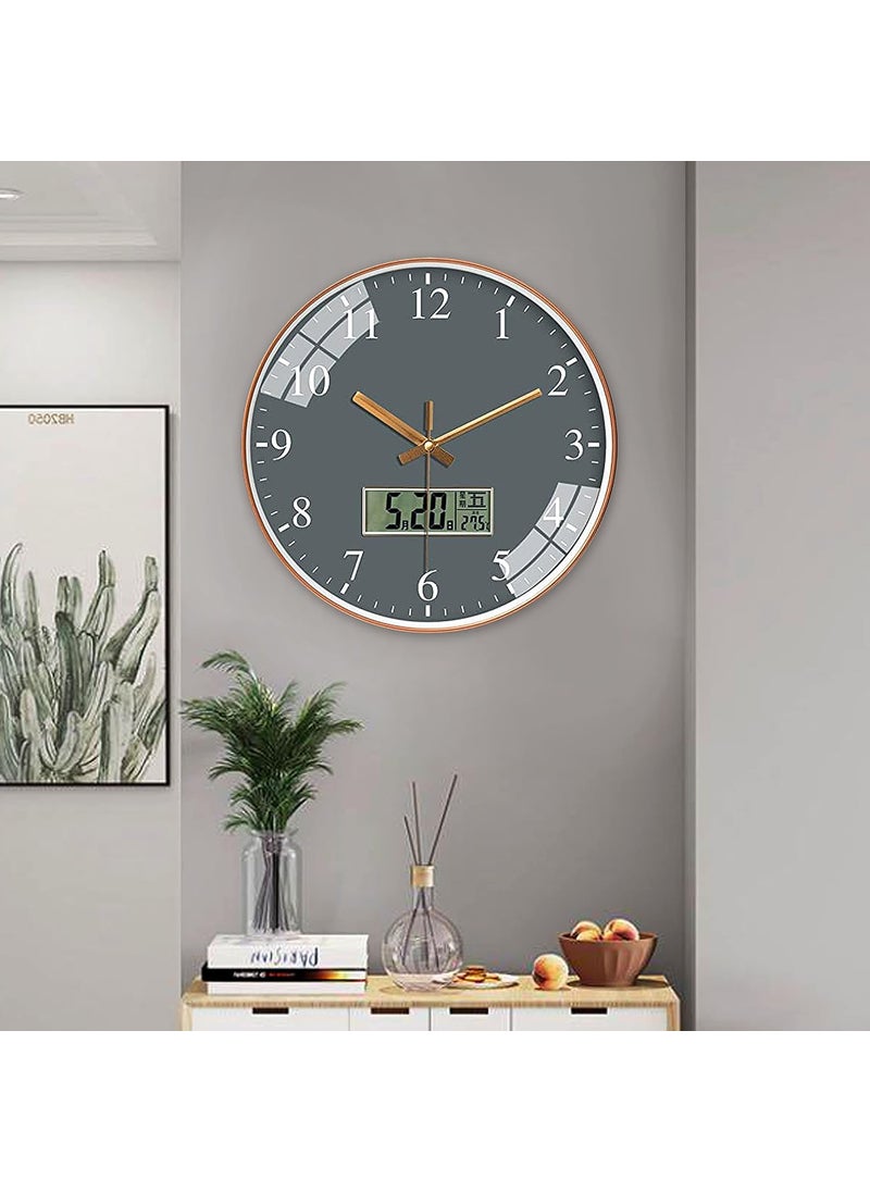 ZEPOLI Wall Clock for Home Hall Living Bedroom Kitchen Analog Stylish Silent NonTicking Watches Round Hanging Wall Mount WatchA GreyPlastic