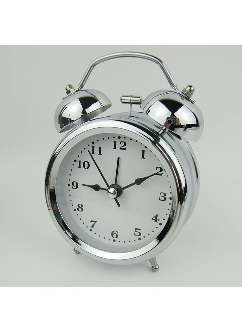 ASTOUND Traditional Classic Wind Up Double Bell Alarm Clock Chrome