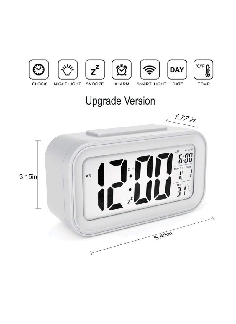 Divine Traders Digital White Dial Smart Backlight Alarm Clock with Automatic Sensor Date and Temperature for Men and Women