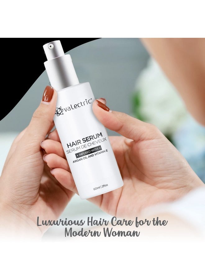 Evalectric Argan Oil Hair Serum - For Dry, Damaged, Frizzy Hair - Anti-Frizz, Straightening, and Shine Serum with Vitamin E - 2 Fl. Oz.