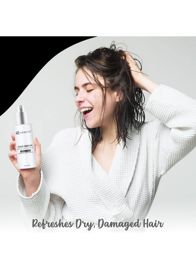 Evalectric Argan Oil Hair Serum - For Dry, Damaged, Frizzy Hair - Anti-Frizz, Straightening, and Shine Serum with Vitamin E - 2 Fl. Oz.