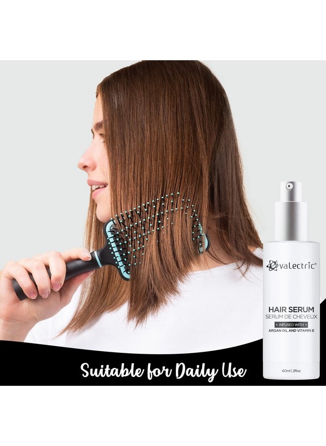 Evalectric Argan Oil Hair Serum - For Dry, Damaged, Frizzy Hair - Anti-Frizz, Straightening, and Shine Serum with Vitamin E - 2 Fl. Oz.