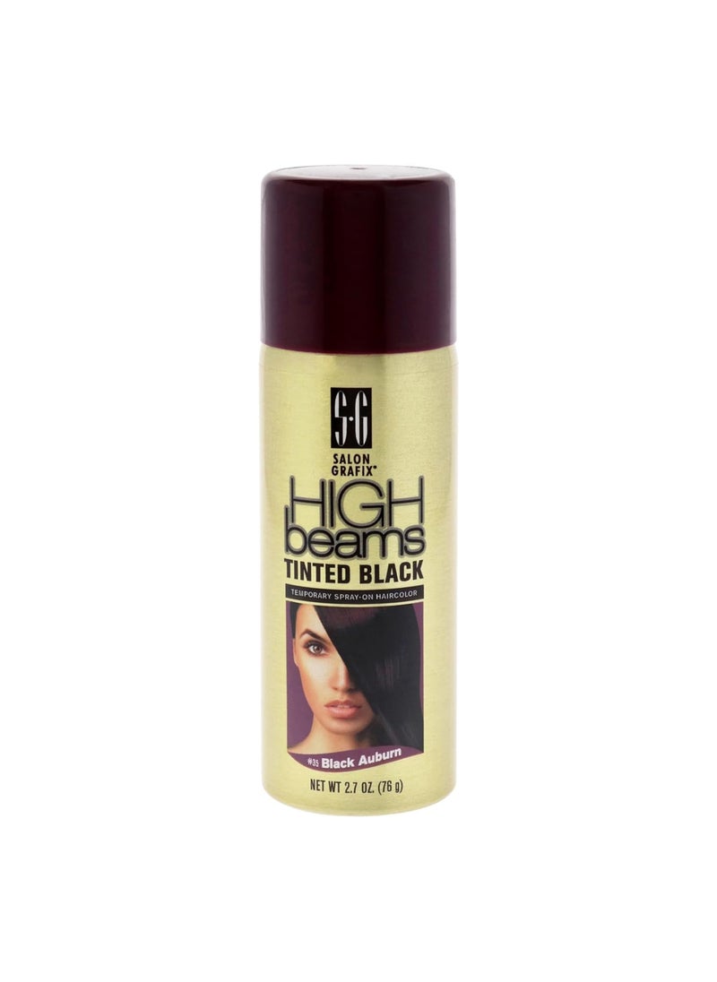 High Beams Tinted Black Temporary Spray - No Bleach Hair Color for Women and Men - Temporary Hair Dye for Subtle Highlights - Black Auburn - 2.7 oz