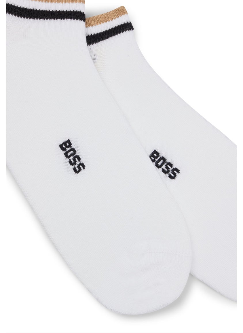 Two-pack of ankle socks with signature-stripe cuffs