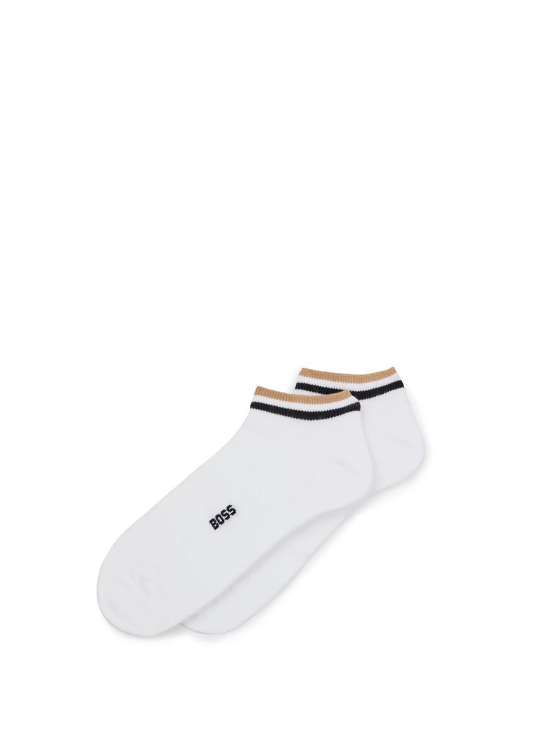 Two-pack of ankle socks with signature-stripe cuffs