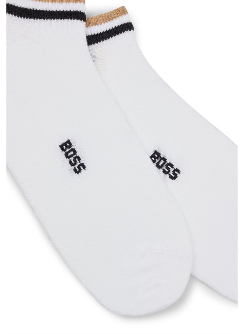 Two-pack of ankle socks with signature-stripe cuffs