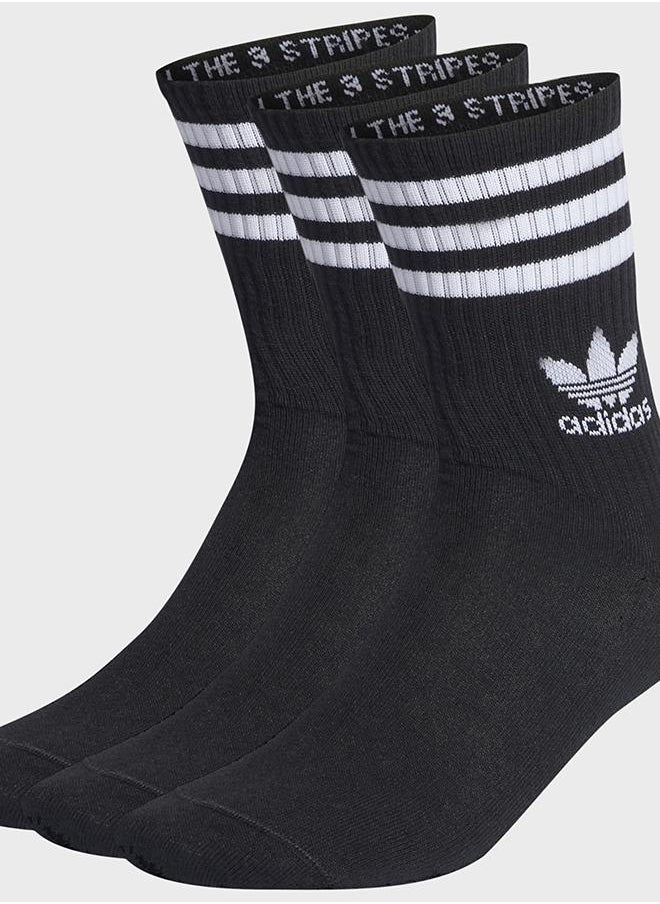 Mid Cut Crew Socks 3 Pairs