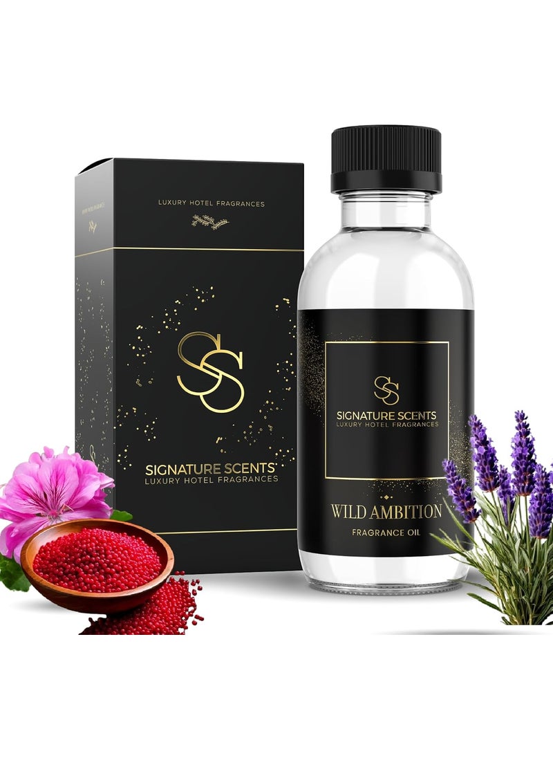 Luxury Hotel Diffuser Oil for Hotels and Homes - Aromatherapy Oils for use with an Essential Oil Diffuser at Home - Fragrance-Scent Diffuser Oil Blend (Wild Ambition) 4.05fl oz (120ml)