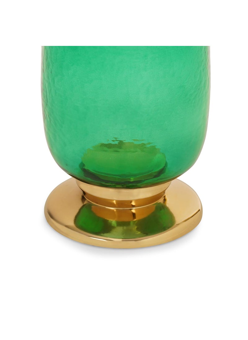 Pure Home Living Green Textured Hurricane with Stand Small