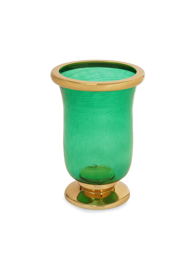 Pure Home Living Green Textured Hurricane with Stand Small