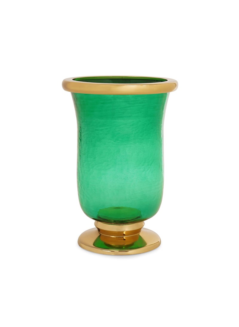 Pure Home Living Green Textured Hurricane with Stand Small