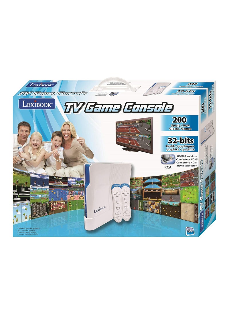 Lexibook TV game console, 200 games, 32-bit, USB-C Adapter, 50 interactive sports games