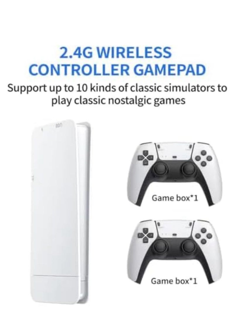M15 Wireless Retro Game Console Stick, Nostalgia Gaming Stick, Plug & Play TV Video Gaming Stick with 64G/20000+ Games Built-in, 4K HDMI Output, 2 2.4G Wireless Controllers (64G(20000+ Games))