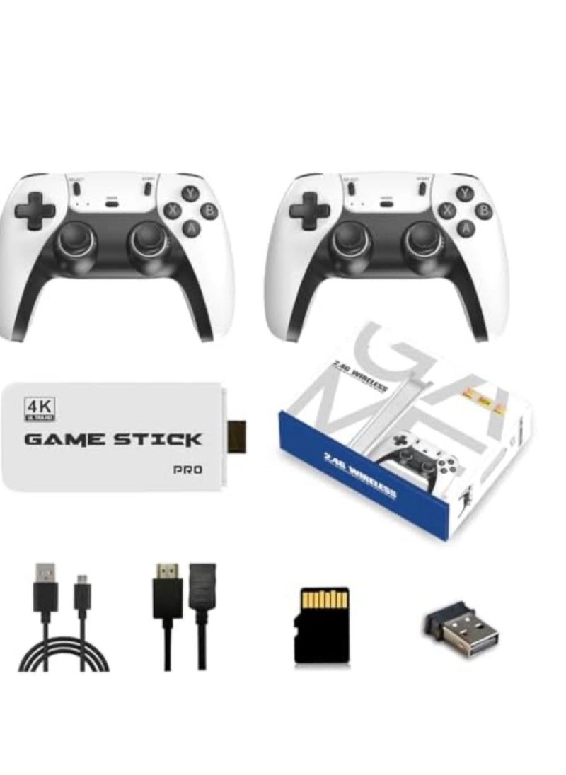 M15 Wireless Retro Game Console Stick, Nostalgia Gaming Stick, Plug & Play TV Video Gaming Stick with 64G/20000+ Games Built-in, 4K HDMI Output, 2 2.4G Wireless Controllers (64G(20000+ Games))