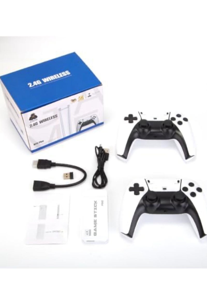 M15 Wireless Retro Game Console Stick, Nostalgia Gaming Stick, Plug & Play TV Video Gaming Stick with 64G/20000+ Games Built-in, 4K HDMI Output, 2 2.4G Wireless Controllers (64G(20000+ Games))