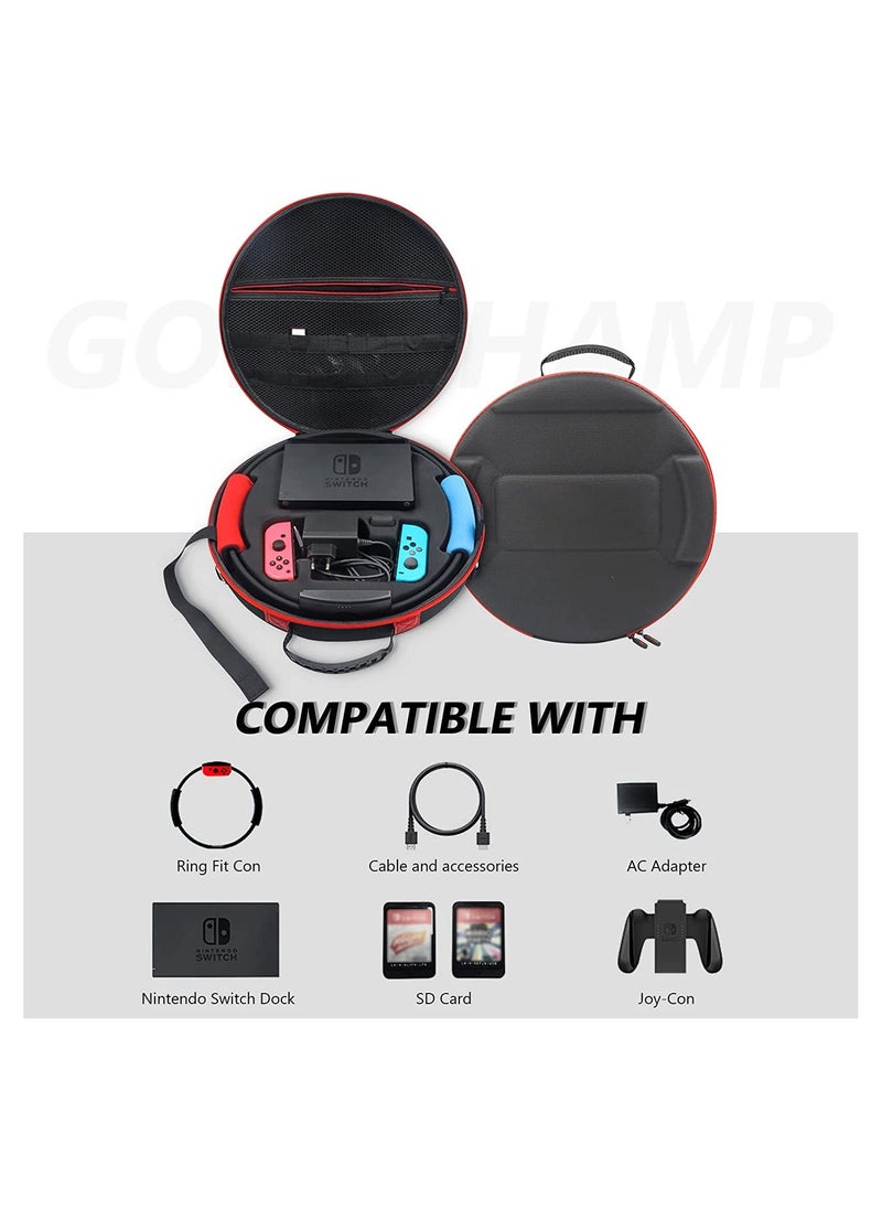 Carrying Case for Nintendo Switch Ring Fit Adventure, Ring-Con Handbag with Game Card Slots Shockproof Storage Bag AC Adapter Storage for Switch Console Controller Dock AC Adapter Switch Accessories