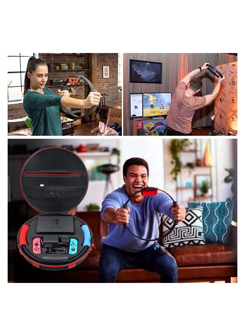 Carrying Case for Nintendo Switch Ring Fit Adventure, Ring-Con Handbag with Game Card Slots Shockproof Storage Bag AC Adapter Storage for Switch Console Controller Dock AC Adapter Switch Accessories
