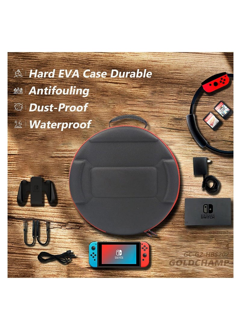 Carrying Case for Nintendo Switch Ring Fit Adventure, Ring-Con Handbag with Game Card Slots Shockproof Storage Bag AC Adapter Storage for Switch Console Controller Dock AC Adapter Switch Accessories