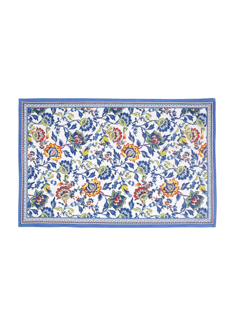 FINGERCRAFT Kitchen Cloth 100 Soft High GSM Cotton Fabric Kitchen Towel 20 x 30 Inches Perfect Size for Kitchen Uses Set of 6 Multipurpose Use as Dish Towel Bar Towel Blue Floral