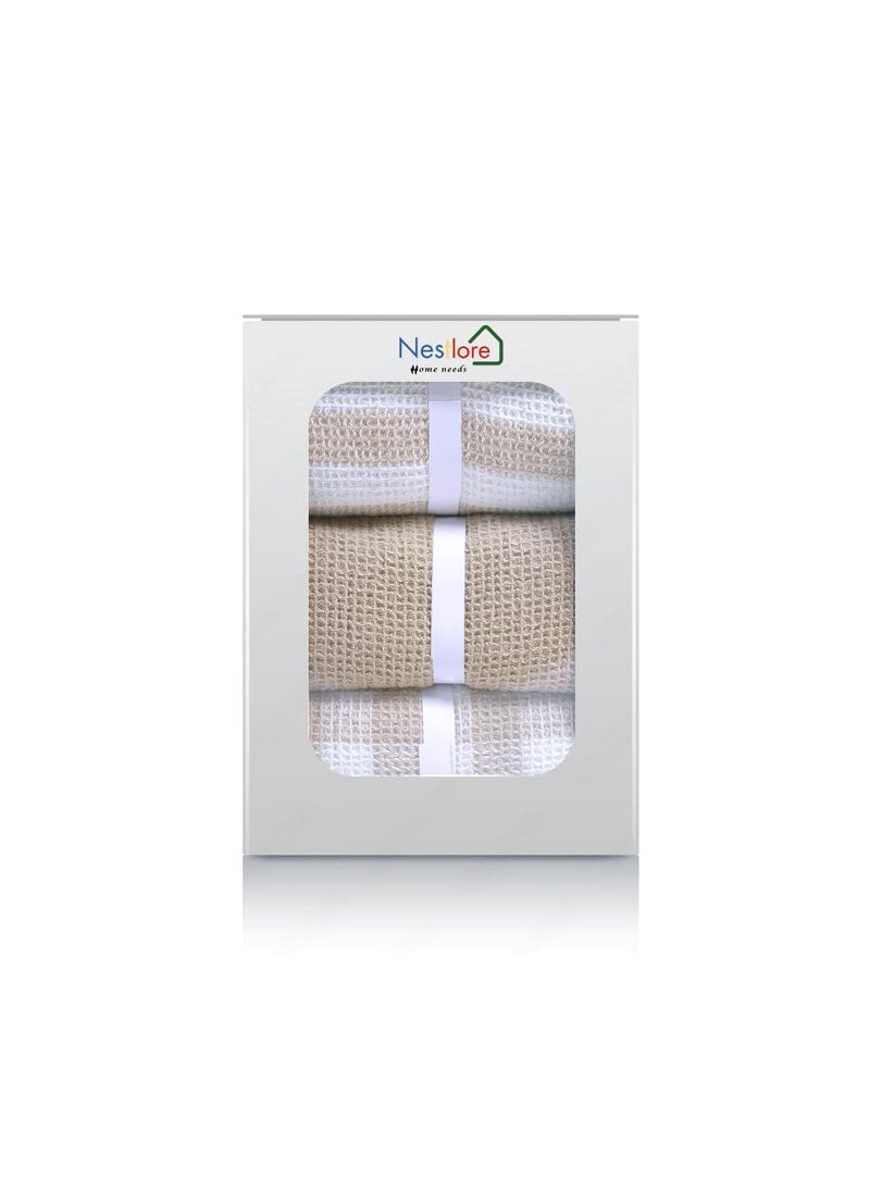 Nestlore 6pcs Cotton Waffle Wet Dry Cleaning Napkin Kitchen Towels Soft Absorbent Hand Towel for Kitchen Cleaning Quick Drying of Plates MultiPurpose Towels 51X71 CMPack of 2 Sandal