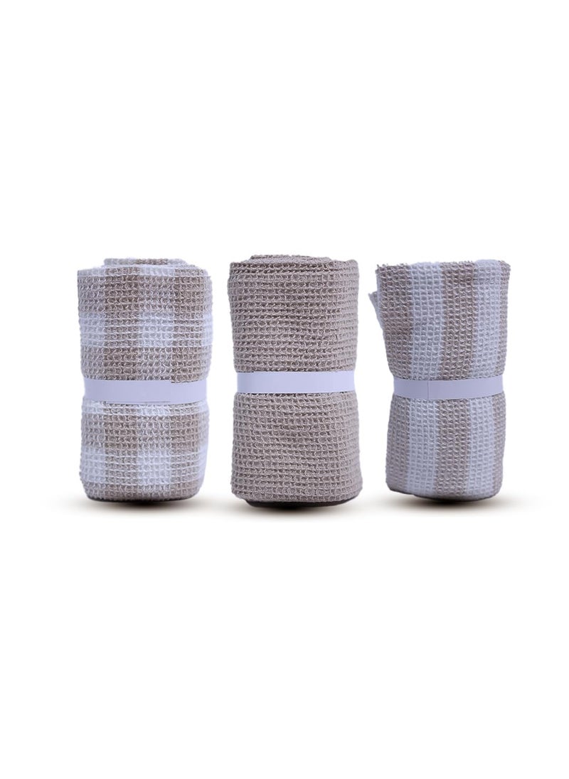 Nestlore 6pcs Cotton Waffle Wet Dry Cleaning Napkin Kitchen Towels Soft Absorbent Hand Towel for Kitchen Cleaning Quick Drying of Plates MultiPurpose Towels 51X71 CMPack of 2 Sandal
