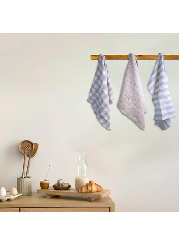 Nestlore 6pcs Cotton Waffle Wet Dry Cleaning Napkin Kitchen Towels Soft Absorbent Hand Towel for Kitchen Cleaning Quick Drying of Plates MultiPurpose Towels 51X71 CMPack of 2 Sandal