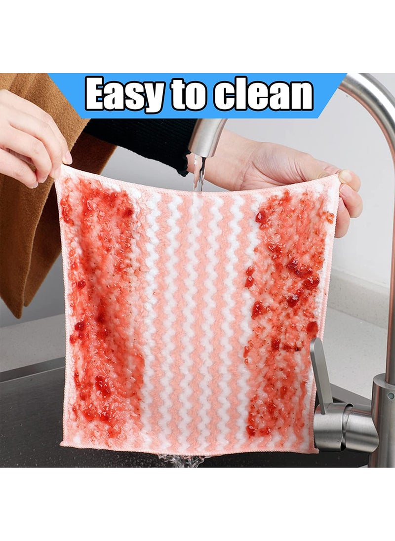 EZYHOME Kitchen Dish Microfibre Towels 100 Cotton Kitchen Towels and Dishcloths Set 8Pack Dish Cloths for Washing Dishes Dish Rags for Drying Dishes Kitchen Wash Clothes Cleaning Towel