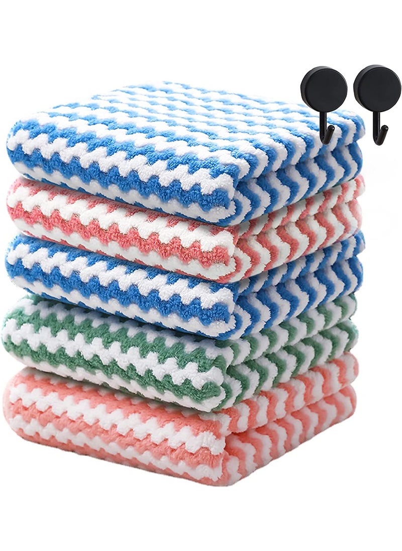 EZYHOME Kitchen Dish Microfibre Towels 100 Cotton Kitchen Towels and Dishcloths Set 8Pack Dish Cloths for Washing Dishes Dish Rags for Drying Dishes Kitchen Wash Clothes Cleaning Towel
