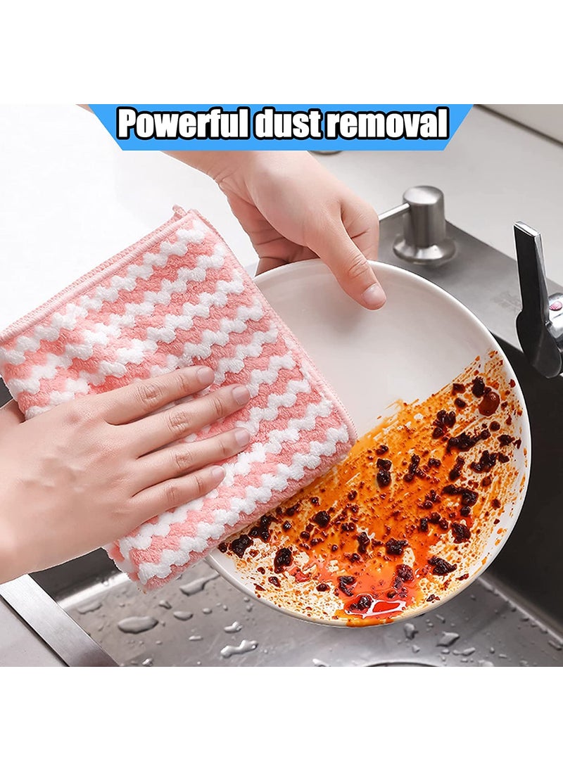 EZYHOME Kitchen Dish Microfibre Towels 100 Cotton Kitchen Towels and Dishcloths Set 8Pack Dish Cloths for Washing Dishes Dish Rags for Drying Dishes Kitchen Wash Clothes Cleaning Towel