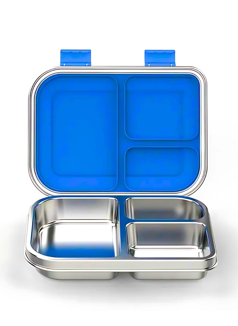 Stainless Steel Bento Lunch box for kids & Adults, Insulated Stainless Steel Lunch box 3 Compartments for hot & cold meals, BPA-free, Leak-Proof