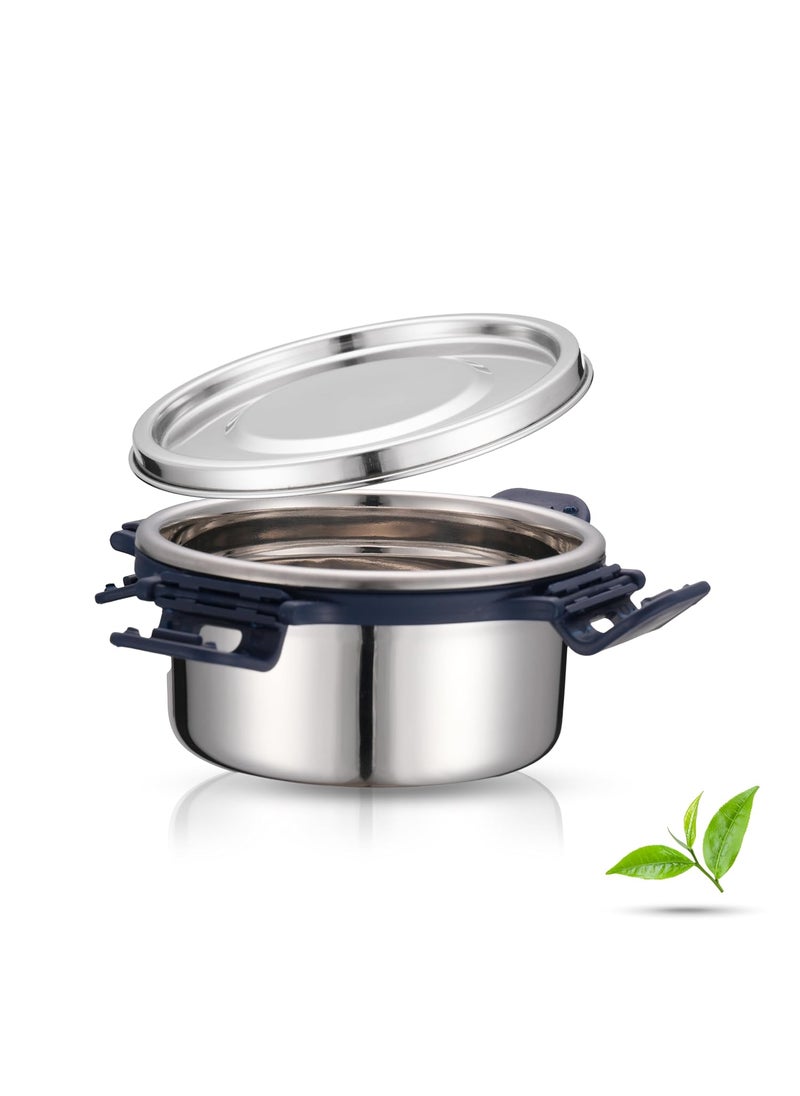 JENSONS Premium Stainless Steel Lunch Box Containers Set with Airtight Leak Proof Lids Pack of 4 Pcs 350 Ml Each Premium Containers Set Boxes Ideal for Kids Adults 11 Cm