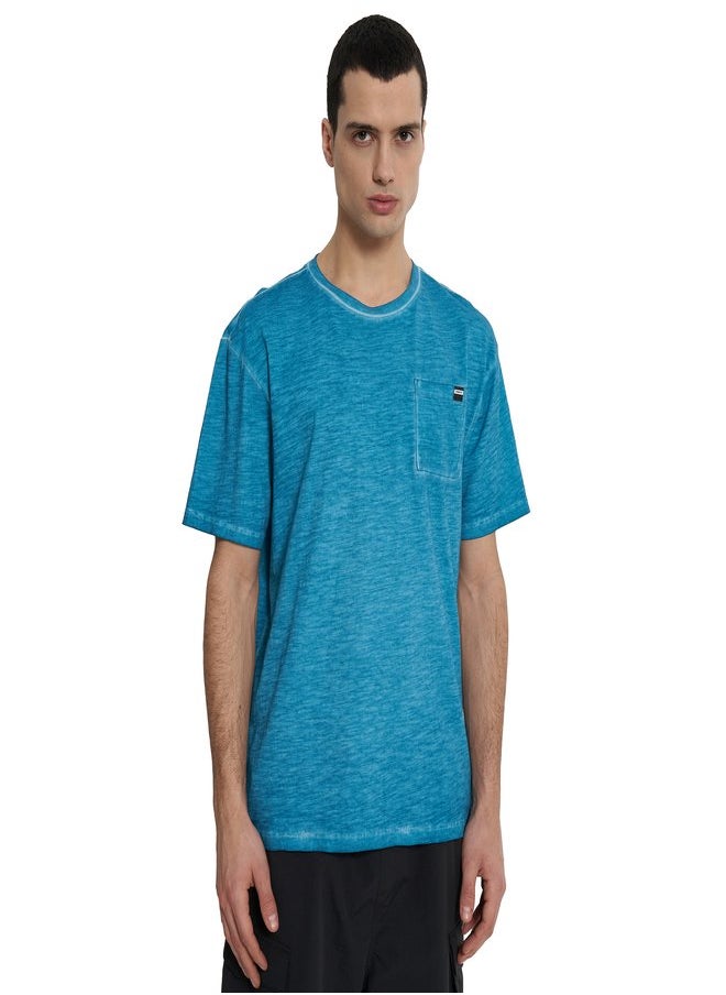 Men's Marine T-shirt, Termit, Cotton Fabric, Straight Cut, Chest Pocket, Comfortable and Stylish for Urban Adventures