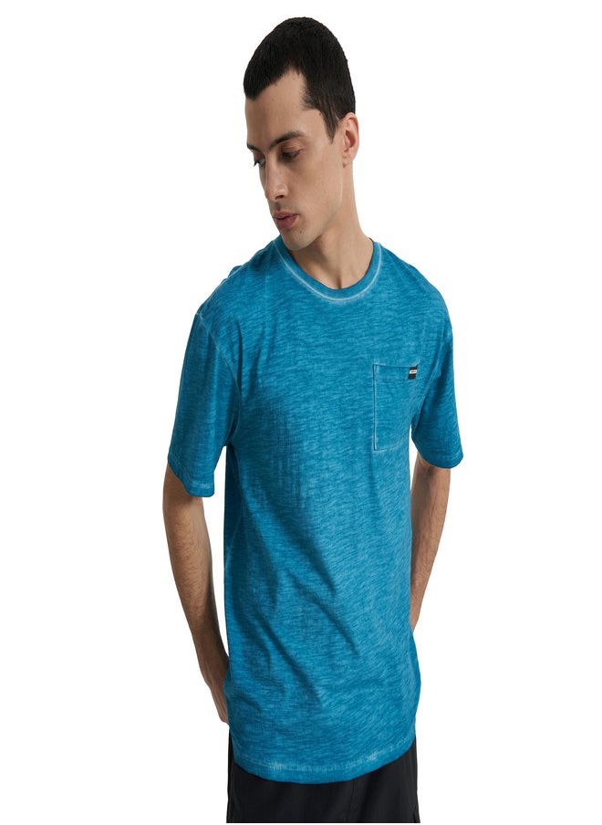 Men's Marine T-shirt, Termit, Cotton Fabric, Straight Cut, Chest Pocket, Comfortable and Stylish for Urban Adventures