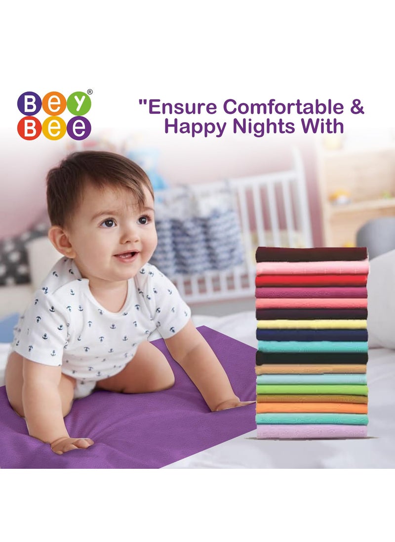 BeyBee NonToxic Quick Dry Sheet for New Born BabyAntiPiling Soft Fleece Bed ProtectorWaterproof Extra Absorbent Mattress Protector for Infant Dark Sea BlueRani PinkMedium Combo100x70 cm