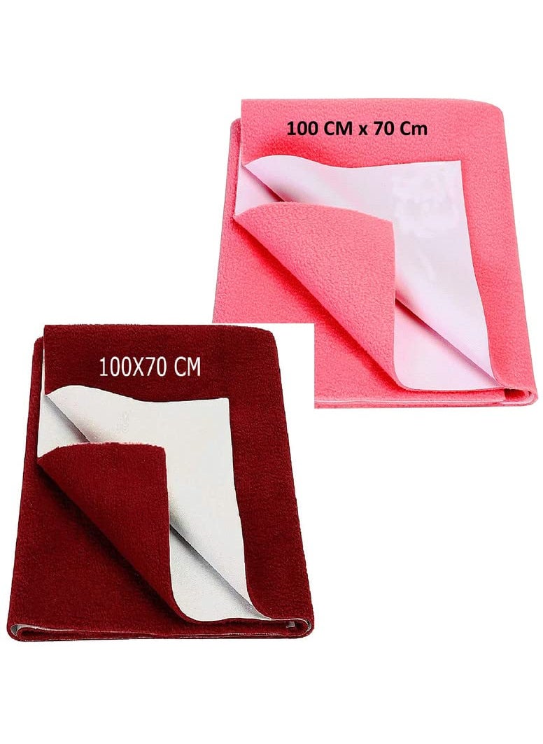 Baby Dry Sheet PERFECT for 0 to 6 MONTHS BABY COMBO of 2 Waterproof Washable Bed SheetMattress Protection SheetCrib Sheet SMALLBED Protector 100CM X 70CM