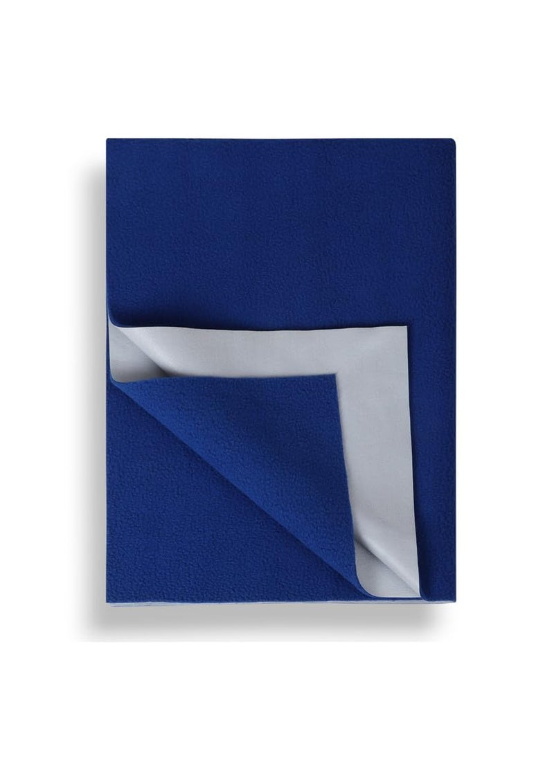 RB POINT Baby Dry Sheet Premium Waterproof Fleece for Complete Protection Waterproof Washable Bed SheetMattress Protection Sheet NAVY BLUE LARGE 140X100 CM 0
