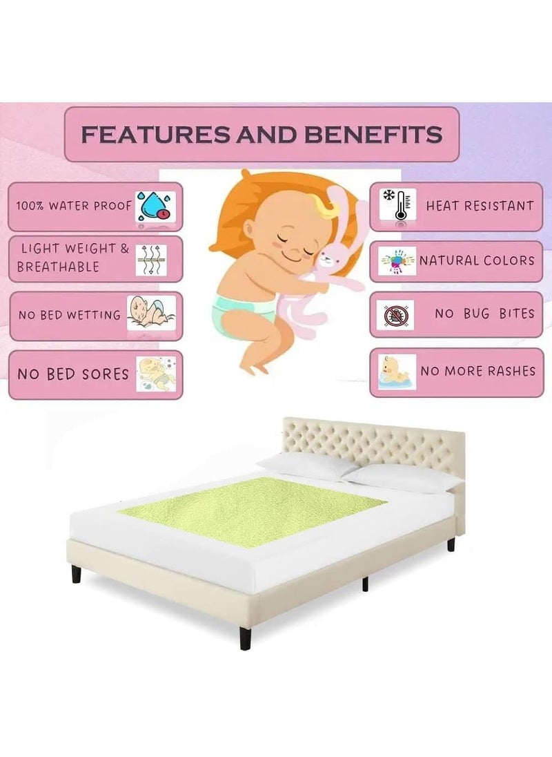 RB POINT Baby Dry Sheet Premium Waterproof Fleece for Complete Protection Waterproof Washable Bed SheetMattress Protection Sheet NAVY BLUE LARGE 140X100 CM 0