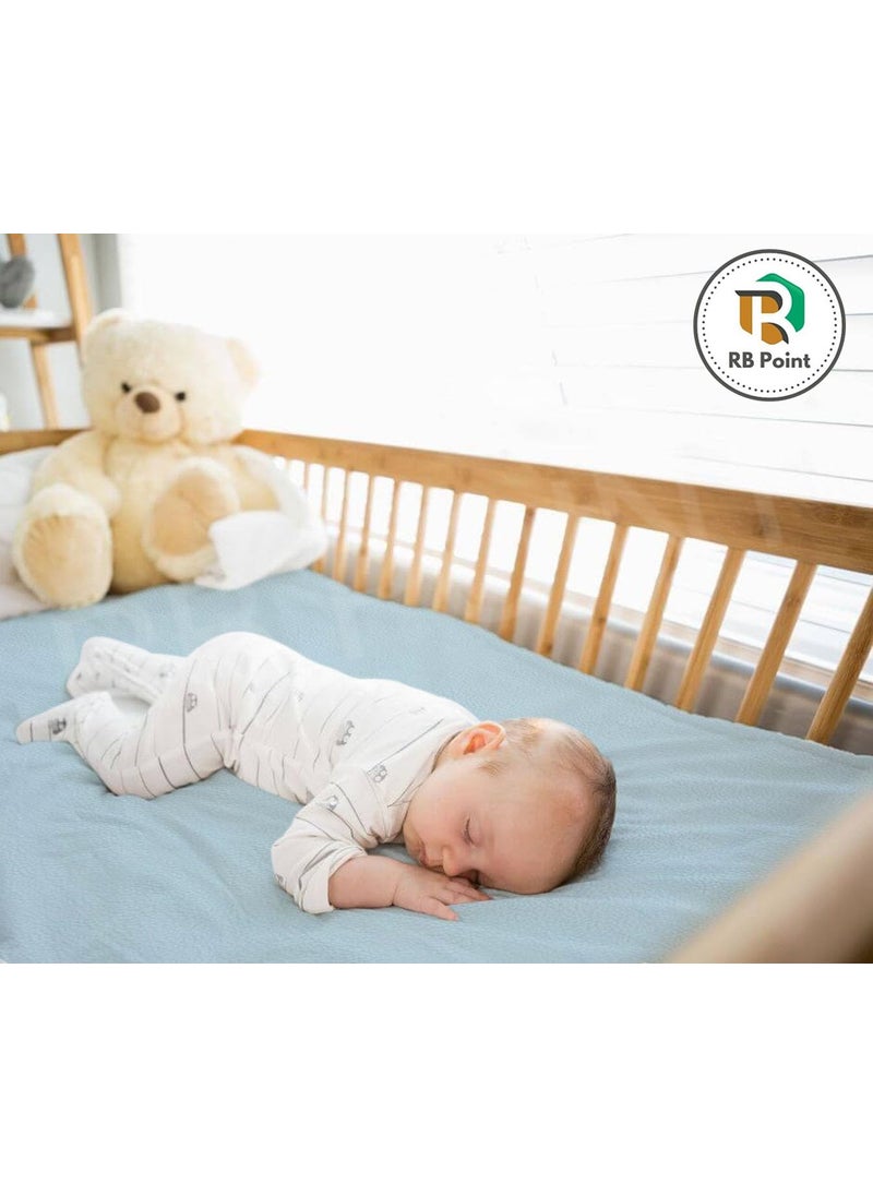RB POINT Newborn Sleeping Mat WaterProof Bed Protector for Diaper Changes Waterproof Washable Bed SheetMattress Protection SheetSKY BLUE LARGE SIZE 140X100 CM