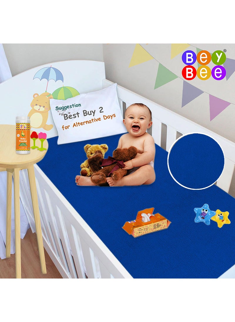 BeyBee Waterproof Quick Dry Sheet for BabyAntiPiling Fleece Extra Absorbent Washable Mattress ProtectorBed Protector Sheet for Toddler Small Combo 70x50 CM Pack of 3 YellowRoyal BlueLight Green