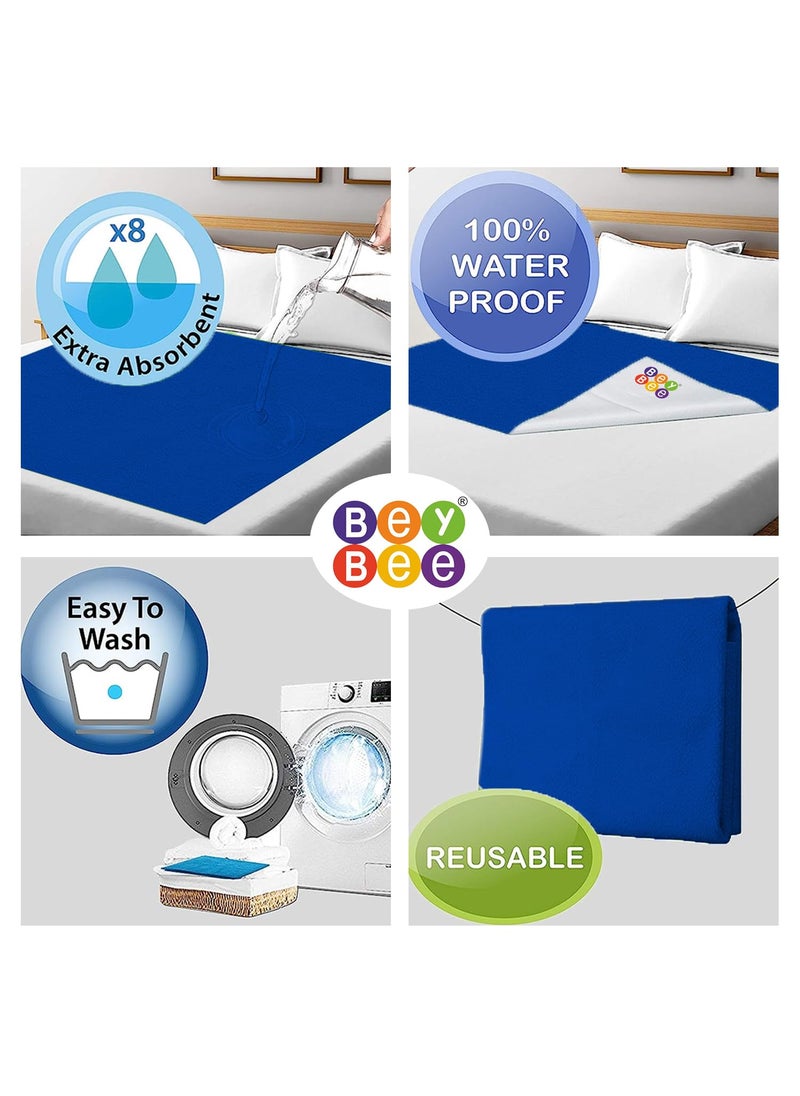 BeyBee Waterproof Quick Dry Sheet for BabyAntiPiling Fleece Extra Absorbent Washable Mattress ProtectorBed Protector Sheet for Toddler Small Combo 70x50 CM Pack of 3 YellowRoyal BlueLight Green
