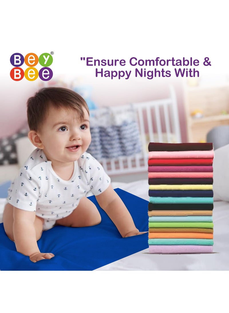 BeyBee Waterproof Quick Dry Sheet for BabyAntiPiling Fleece Extra Absorbent Washable Mattress ProtectorBed Protector Sheet for Toddler Small Combo 70x50 CM Pack of 3 YellowRoyal BlueLight Green