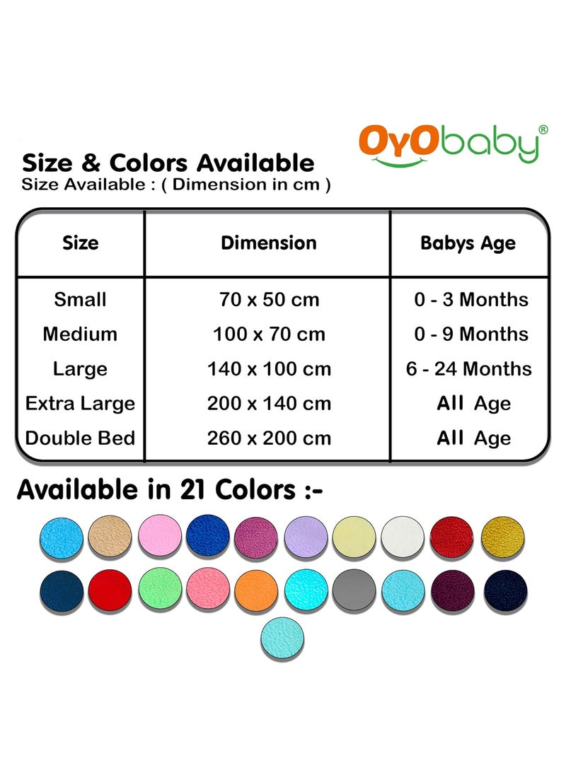 OYO Baby Cotton Quickly Dry Sheet for Baby Large Size Double Bed Dark Blue Double Bed Size 200cm x 260cm OB2024DB