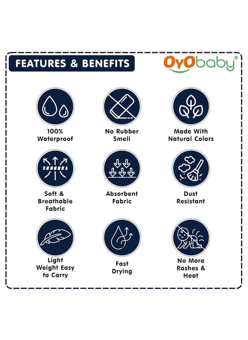 OYO Baby Cotton Quickly Dry Sheet for Baby Large Size Double Bed Dark Blue Double Bed Size 200cm x 260cm OB2024DB