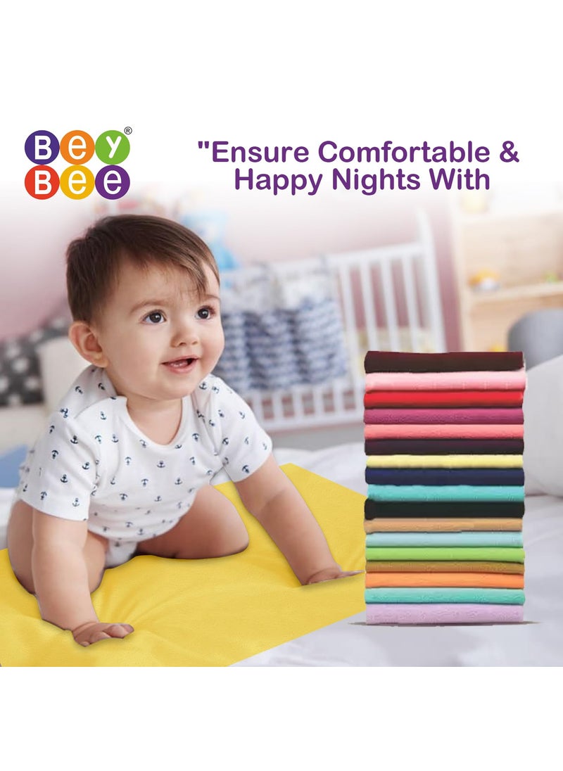 BeyBee Waterproof Quick Dry Sheet for BabyAntiPiling Fleece Extra Absorbent Washable Matress Protector Baby Bed Protector Sheet for Toddler Large Pack of 2 100x140cm Yellow