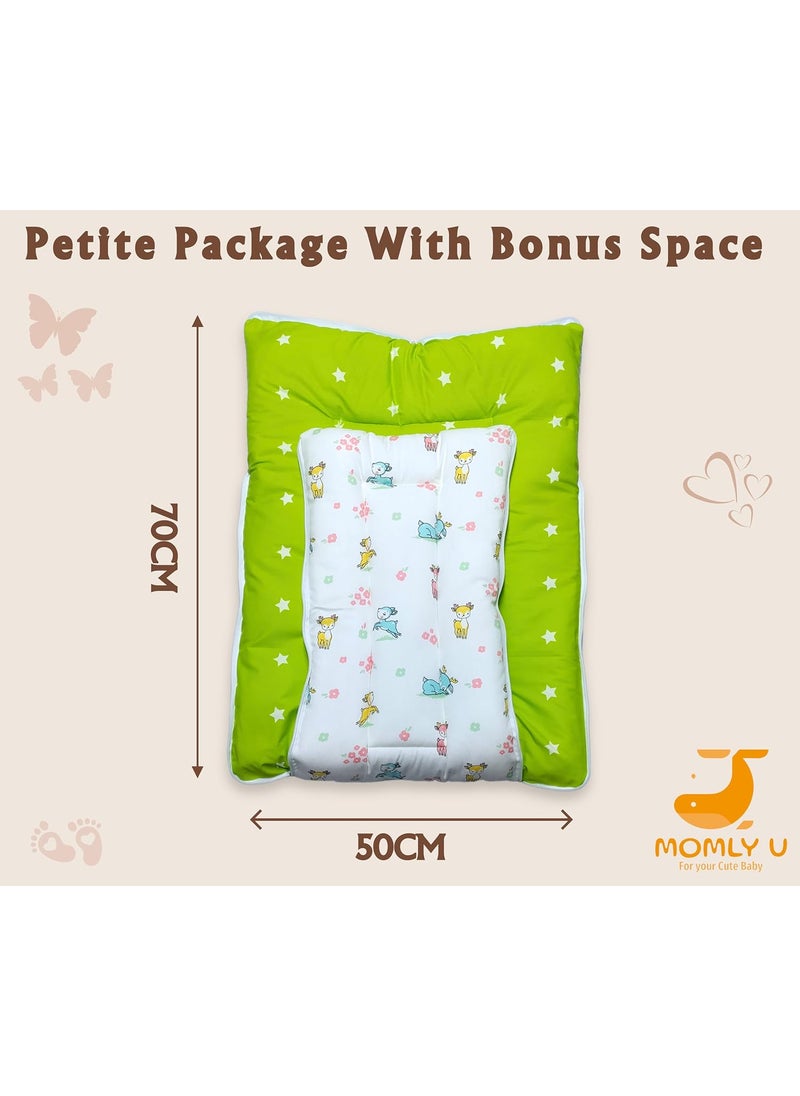 Momly U Baby Nest Cotton Baby Carry Bag Printed Sleeping Baby Nest Bed 3 in 1 Portable Bed for Baby Deer