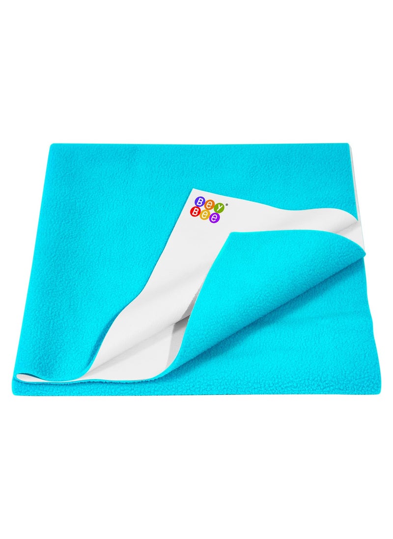 BeyBee Instadry AntiPiling Fleece Extra Absorbent Quick Dry Sheet for New Born Babies Bed Protector Mattress Reusable Waterproof Baby Cot Sheet for Toddler Infant XLarge Size 200x140cm Sea Blue