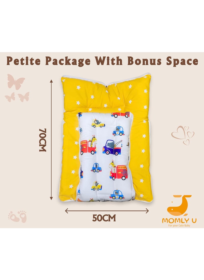 Momly U Baby Nest Cotton Baby Carry Bag Printed Sleeping Baby Nest Bed 3 in 1 Portable Bed for Baby Car