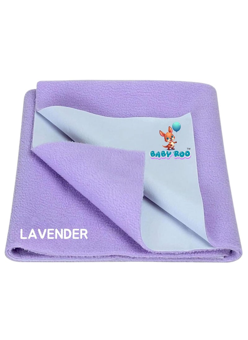 Baby Roo AntiPiling Fleece Extra Absorbent Instant Dry Sheet for Baby Bed Reusable Quick Waterproof Dry Sheet for Baby Baby Bed Protector Lavender L