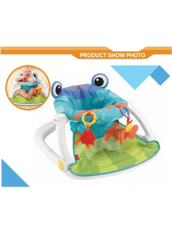 Portable Baby Chair Sit-Me-Up Floor Seat with Developmental Toys & Machine Washable Seat Pad, Froggy