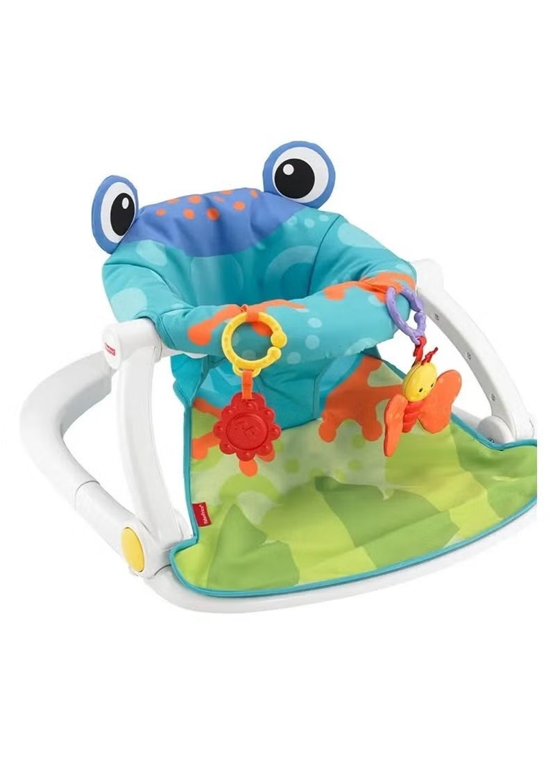 Portable Baby Chair Sit-Me-Up Floor Seat with Developmental Toys & Machine Washable Seat Pad, Froggy